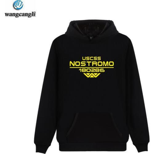 Fashion USCSS Nostromo Hoodies Sweatshirts Men Alien WEYLAND CORP USCSS 180286 Hoodie Sweatshirt Men Casual Pullover Tracksuit