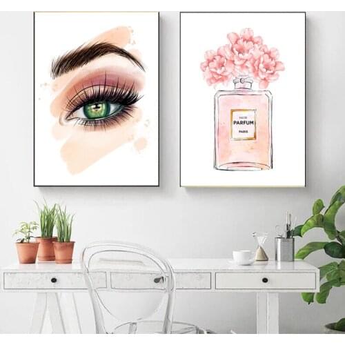 Perfume fashion poster lipstick makeup brush diamond embroidery art painting wall picture mosaic mall cosmetic shop decoration