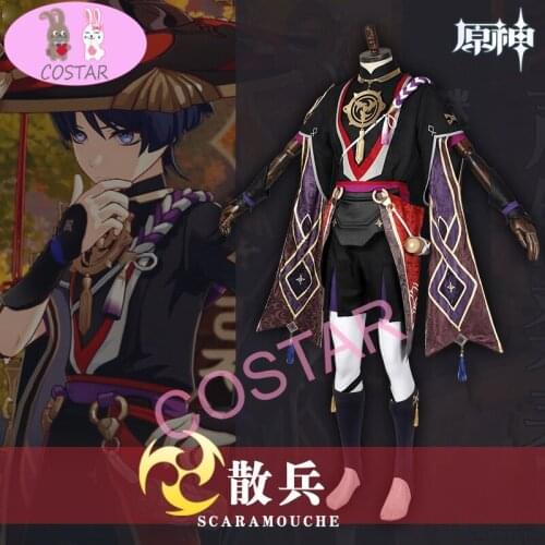 Anime!Genshin Impact Scaramouche Game Suit Gorgeous Kimono Uniform Cosplay Costume Halloween Party Outfit For Men S-XXL 2021 NEW