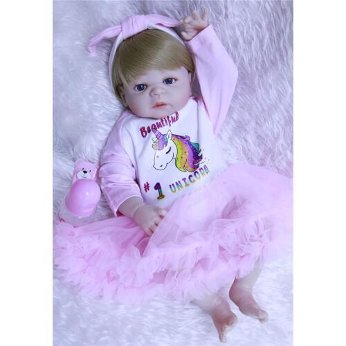 NPK 23" Full Body Silicone Reborn Baby princess doll toy bathe Play House dolls baby toddler reborn bonecas kids gift doll toys