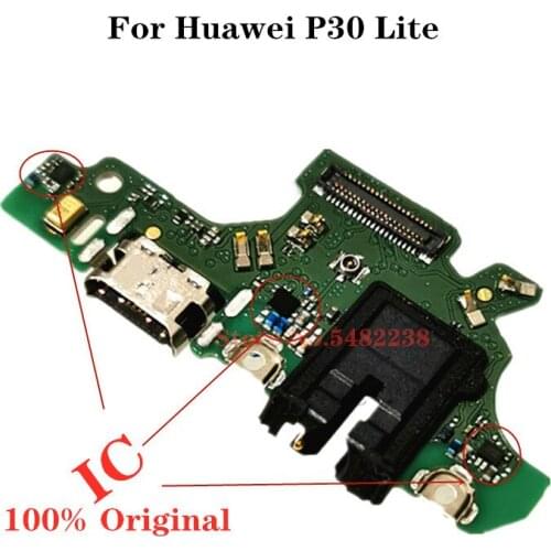 Original USB Charging Port Flex Cable For Huawei P30 Lite P30lite Charging Dock Charger Plug Board With Microphone Earphone Jack