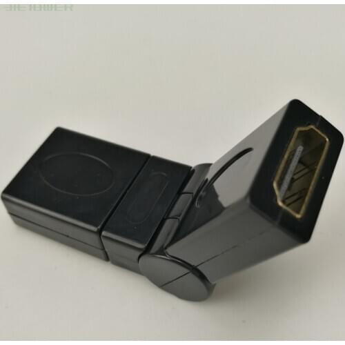 50PCS HDMI 1.4 Female to Female cable Adapter Converter 360 Degree Rotatory Plug Angle Folding Connector For PS4 PS3 TV BOX