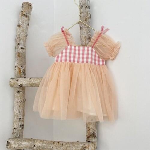 Girls puff sleeve princess dress baby girl Korean style gauze dresses birthday gift pettiskirt summer toddler cute costume