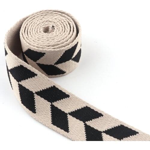 1 1/2 inches Cotton Webbing Ribbon Polyester Canvas Strap Jacquard Ribbon Dog Collar Webbing DIY belt bag purse strap Handbag