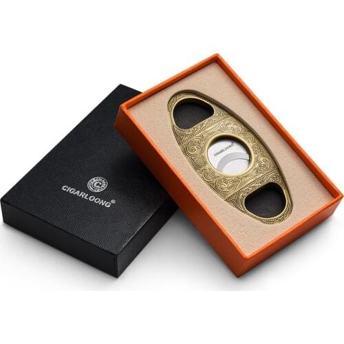 CIGARLOONG Cigar Cutter Stainless Steel Metal Classic Cutter Guillotine With Gift Box Cigar Scissors Portable Cigar Cutter