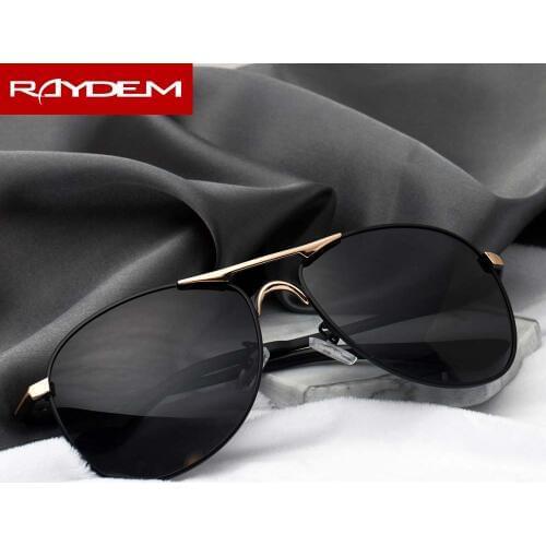 Raydem BRAND DESIGN Classic Polarized Sunglasses Men Women Driving Pilot Frame Sun Glasses Male Goggle UV400 Gafas De Sol AF8186