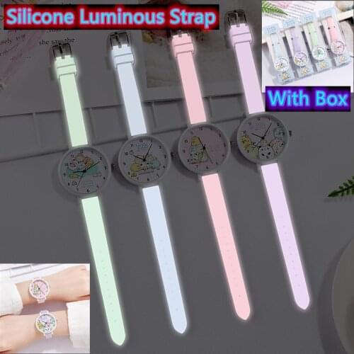 With Box Luminous Watch Boys Girls Kids Watch Childrens Silicone Strap Student Sport Watch Clock for Kids Child Wristwatch