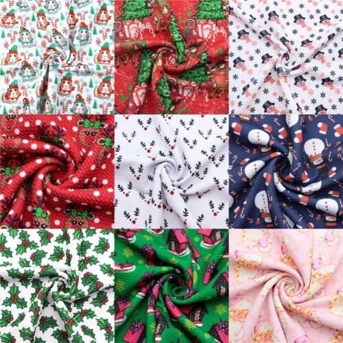 50*145cm Christmas Snowman Printed Bullet Textured Liverpool Fabric for Tissue Kid home textile Patchwork Sewing Stretch,c18838