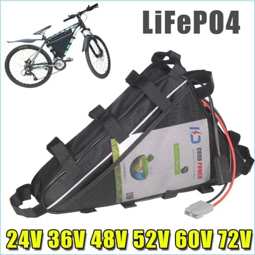 LiFePO4 24V 36V 48V 52V 60V 72V 20AH Triangle Bag Battery Pack