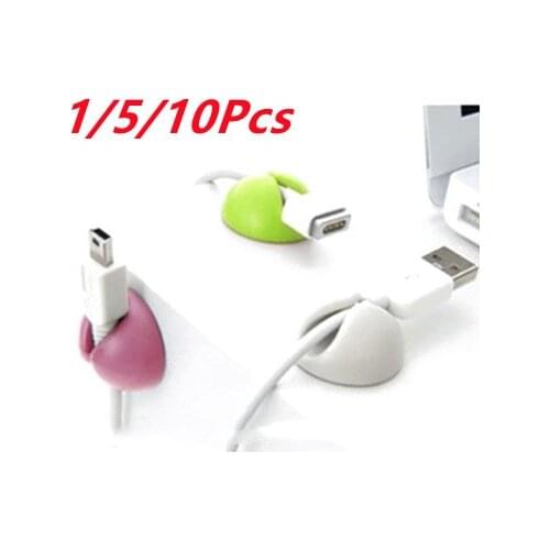 10Pcs Solid Desk Set Wire Clip Organizer Office Accessories Bobbin Winder Wrap Cord Cable Manager for Mouse USB Keyboard Lines