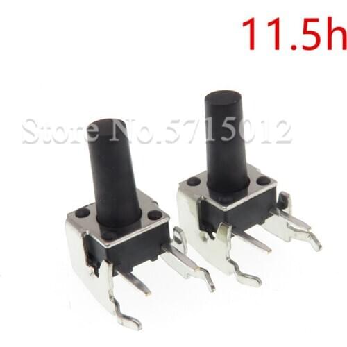 100pcs 6*6*11.5mm 2Pin With bracket Touch switch 6x6x11.5 Micro switches PCB Momentary Tactile Tact Push Button Switch