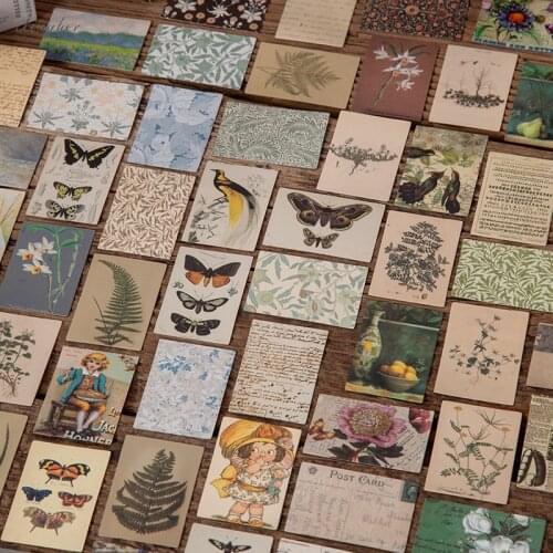 100pcs/set Antique Collection of book Mini Material Paper Junk Journal Planner Scrapbooking Vintage Decorative DIY Craft Paper