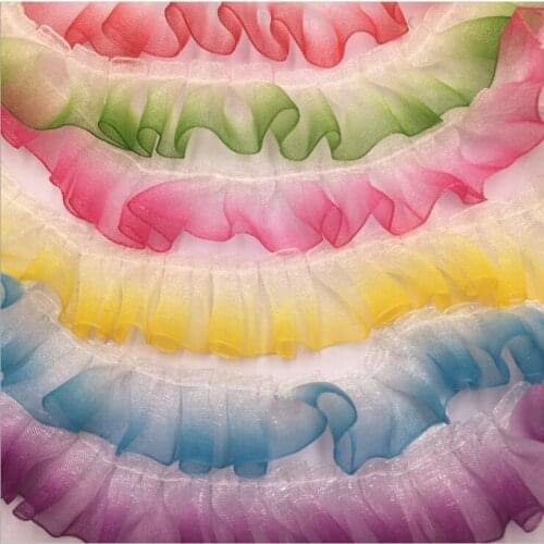 30Yards Ruffle Lace Trim Ribbon Pleated Tape Dress Doll Clothes DIY Crafts 25mm For 2020