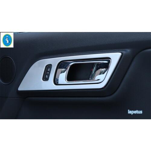 Yimaautotrims Auto Accessory Inner Car Doorknob Handle Bowl Molding Cover Trim 2 Pcs / Set ABS For Ford Mustang 2015 2016 2017