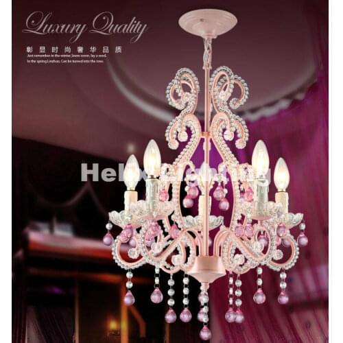 Free Shipping Art deco Pink Chandelier Mixed color White Color E14 LED Living Room Candle Lamps luxury Acrylic Crystal Lighting