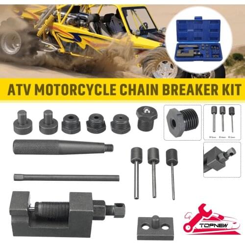 Motorcycle Chain Rivet Tool Kit 13-Piece Set with Blue Carrying Case Motorcycle Bike Chain Breaker Set 520/525/530 Splitter