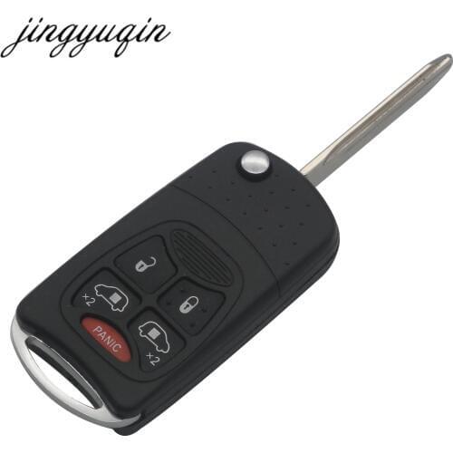 Jingyuqin 5 Buttons Car Remote Foling key Shell For Chrysler Town Country Caravan Grand Caravan Fob Flip Fob Key Case