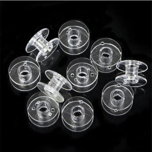 Quality 10Pcs Clear Plastic Empty Bobbins For Sewing Machines