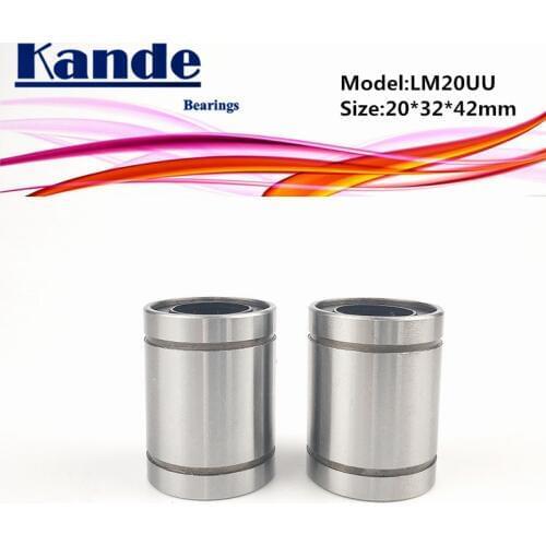 Kande Bearings LM20UU 4pcs LM20UU Linear Bearing 20*32*42mm LM20 UU Linear Bearing LM20