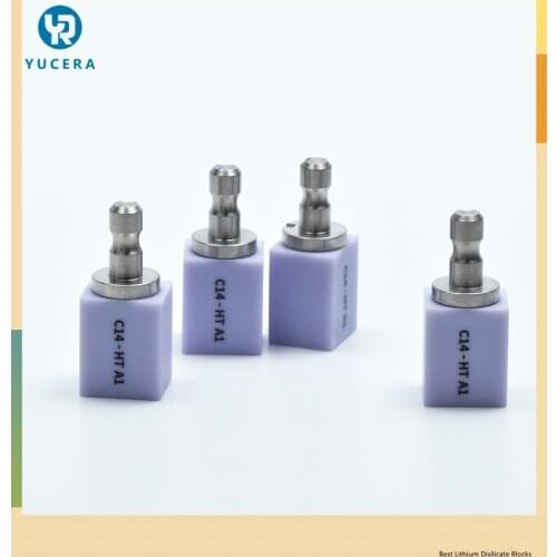 China Dental CAD CAM Dental Glass Ceramic Block C14 HT A2 A3.5 Lithium Disilicate Zirconia