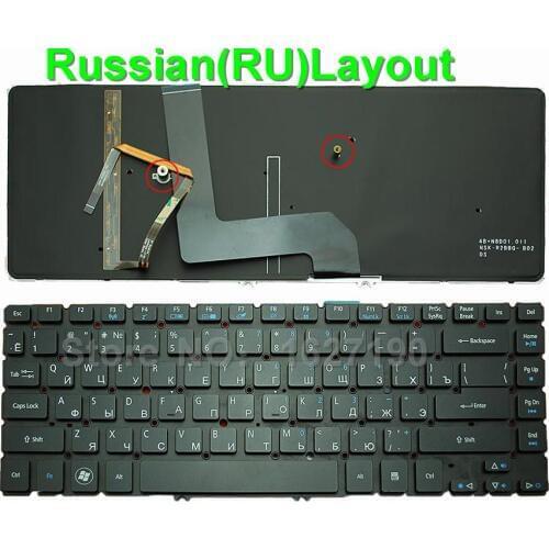 New RU Russian Keyboard for ACER Aspire M5-481T M5-481TG M5-481PT M5-481PTG BLACK RU Laptop Keyboards