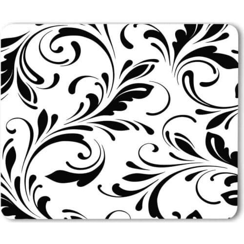 Tartan Pattern Mouse Pad Gingham Check Plaid Square Monochrome Grid Stripe Black White Gaming Mouse Mat Non-Slip Rubber