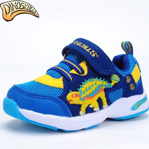 2018 European LED Lighted Children Casual Shoes Sports Fashion Dinosaur Kids Sneakers Breathable Boy Shoes