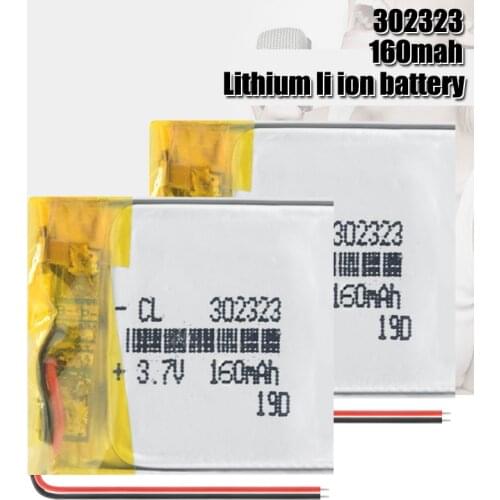 3.7V 160mAh 302323 032323 PLIB polymer lithium ion Li-ion battery for blue tooth,GPS,mp3,mp4,toy,speaker