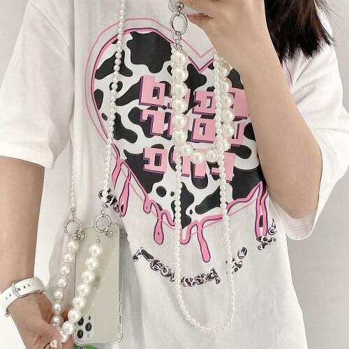 Korean Pearl Bracelets chain Crossbody Lanyard Necklace soft case for Samsung S30 S20 Plus Note 20 S7 S8 S9 S10 Plus A51 A71 5G