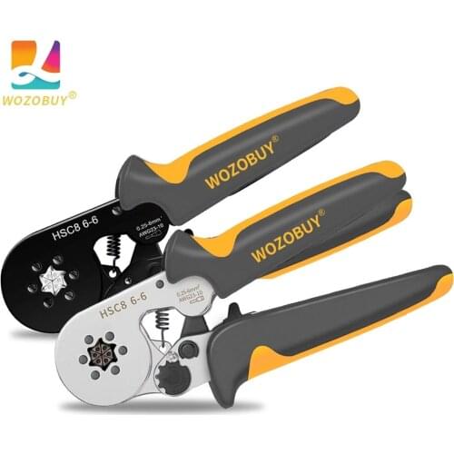 Ferrules Crimping Tool Kit Hexagonal Sawtooth Self-adjustable Ratchet Wire Crimping Tool Kit Crimper Kit with Wire Terminals