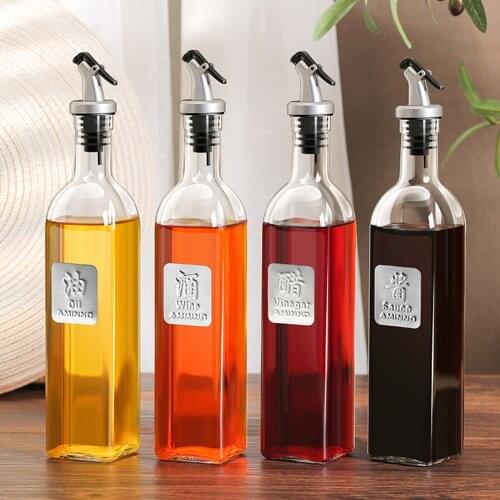 Kitchen Spice Bottle Sets Large Capacity Seasoning Container for Oil Vinegar Wine Soy Sauce