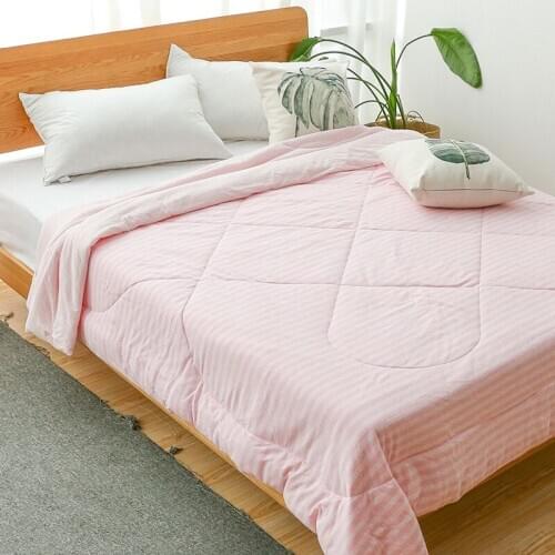100% cotton quilt striped blanket Thick spring and autumn air conditioner Soft Breathable Simple Comforter Bed Cover for Adults