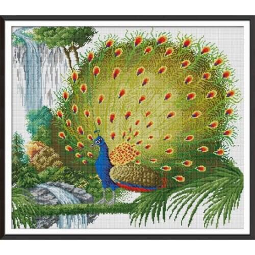 The Peacock Spreads Its Tail 2 cross stitch kit Square Round Drill stitching embroidery DIY handmade needlework