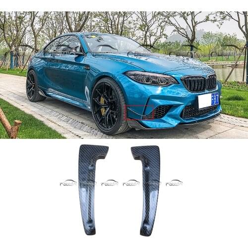 2PCS Carbon Fiber Front Side Splitters Aprons Winglets For BMW F87 M2 2016UP Car Styling