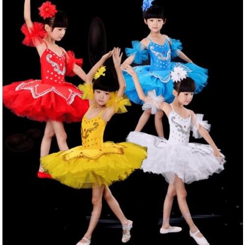 New Girls Pancake Tutus Dance Costumes Kids Swan Lake Dancewear Children Professional Platter Tutu Ballet Dress