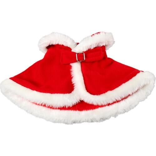 Pet Christmas Costume Cloak, Cute Cats Winter Fashion Clothes, Red Warm Poncho Cape