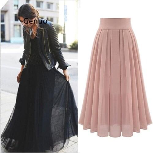 Spring Summer Women High Waist Skirt Mesh Pleated Skirt 2021 Fashion Ladies Casual Street Clubwear Ol Skirt Hot Sale Plus Size