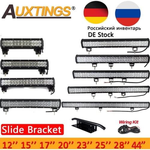 Auxtings 12'' 17'' 20''23'' 28' 36'' 44''126W 144W Inch offroad led light bar 12V 24V led Work Light for Jeep 4WD Truck 4x4 SUV