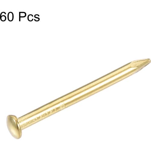 Uxcell Small Tiny Hardware Brass Nails 1.5mmx20mm(DxL) for DIY Wooden Boxes Accessories 60pcs