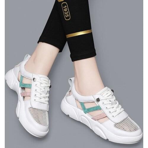 Womens Sandals 2021 New Summer Soft Bottom Breathable Lightweight Exercise Running Flat Shoes Hollow Mesh Shoes