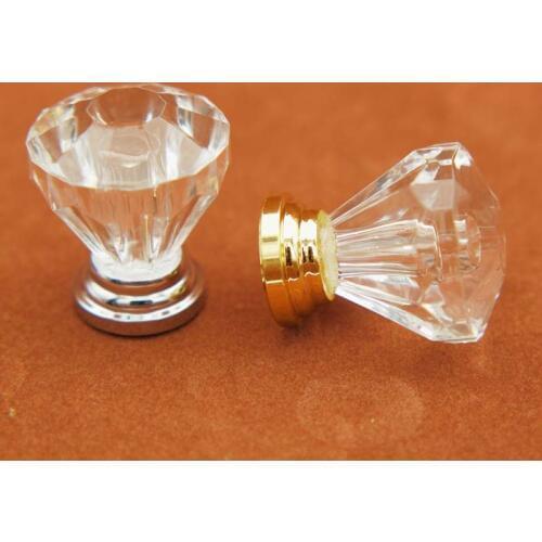 10PCS 19mm 25mm 31mm Crystal Clear Cabinet Knob Acrylic Drawer Pull Handle Kitchen Door Wardrobe Hardware