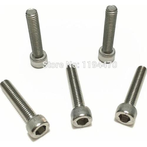 100pcs M4x5mm M4*5 DIN912 Metric Thread 304 Stainless Steel Hex Socket Head Cap Screw Hexagon Socket Bolt