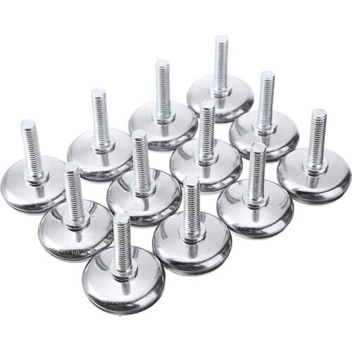 12pcs Furniture Legs Anti-slip Base M6*25mm Screw Table Cabinet Leg Pad Adjustable Leveling Feet Leveler