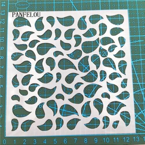 13*13cm Water droplets scrapbook stencils spray plastic mold shield DIY cake hollow Embellishment printing lace ruler valentine