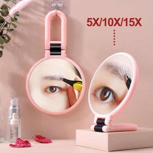2/5/10/15X Magnifying Makeup Mirror Hand Mirror Handheld Folding Double Sided Makeup Vanity Mirror Travel Portable Makeup Tools