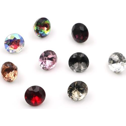 5pcs/lot Color crystal glass diamond buckle men and women shirt cardigan button children clothes sweater shirt button decoration