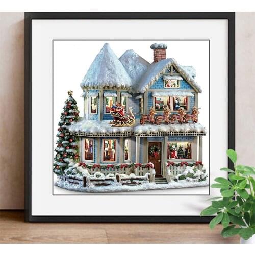 5D DIY Diamond Painting Christmas House Picture Rhinestones Cartoon Mosaic Diamond Embroidery Full Square Home Decor Gift
