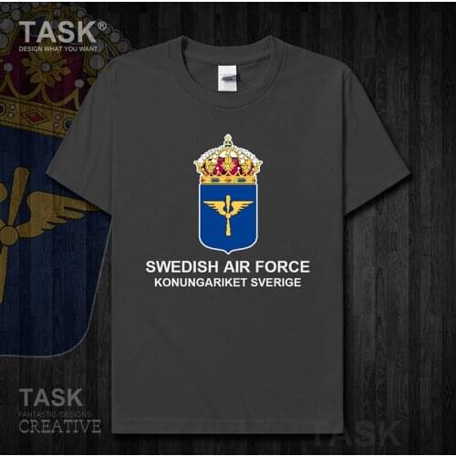 Air Force Sweden Sverige Swedish Swede SE SWE new Tops Short sleeve t shirt casual jerseys Fashion Army Tactical Military 01