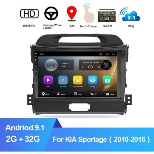2 din Car GPS Navigation Radio Multimedia Player For KIA Sportage 3 2010 2011-2016 9" Android 9.1 Autoradio Stereo Video Player