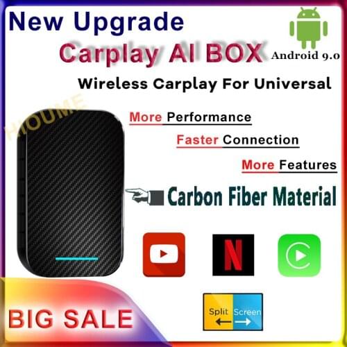 Wireless Car Radio CarPlay with 4+32G Android System Auto Media Box for Audi Mercedes VW Ford Hyundai Skoda Volvo Porsche Toyota